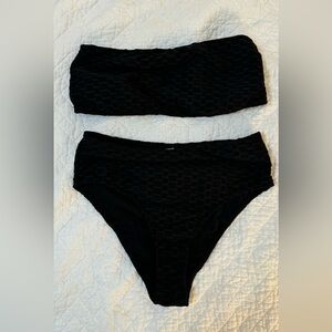 Never Worn Black Textured Bikini Set